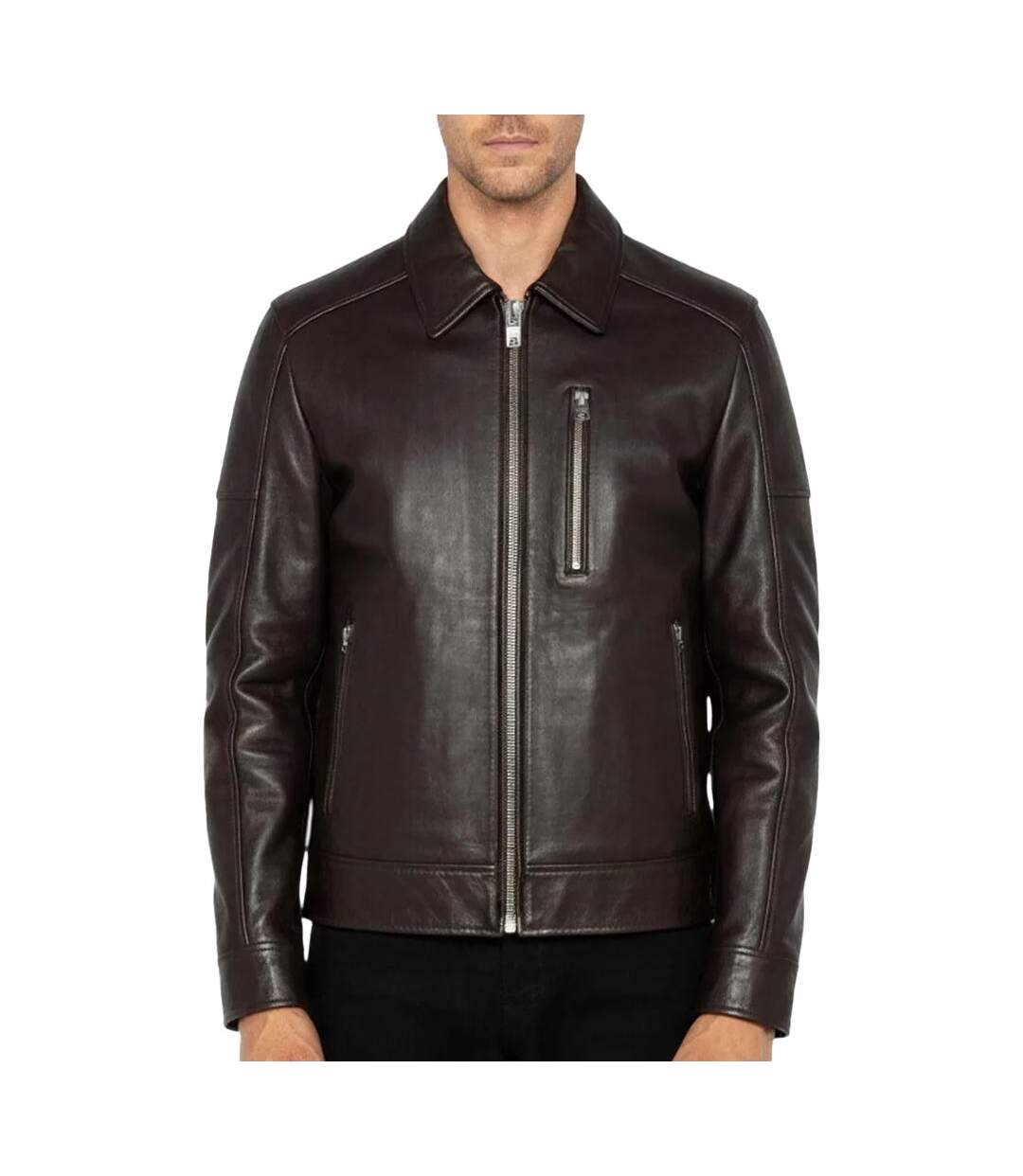 Blouson marron homme schott lcadambro-1