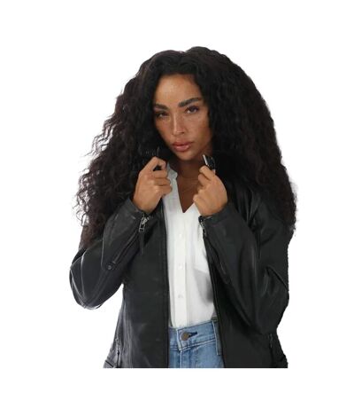 Womens/ladies Faux Feather Jacket Black Vero Moda