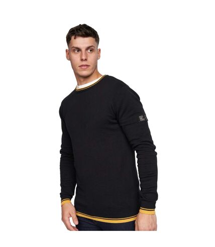 Mens papline knitted sweater black Duck and Cover