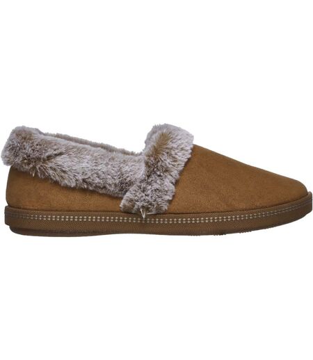 Womens fur lined slipper chestnut Skechers