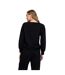Womens/ladies Embroidered Crew Neck Long-sleeved Sweatshirt Black Raffya-3