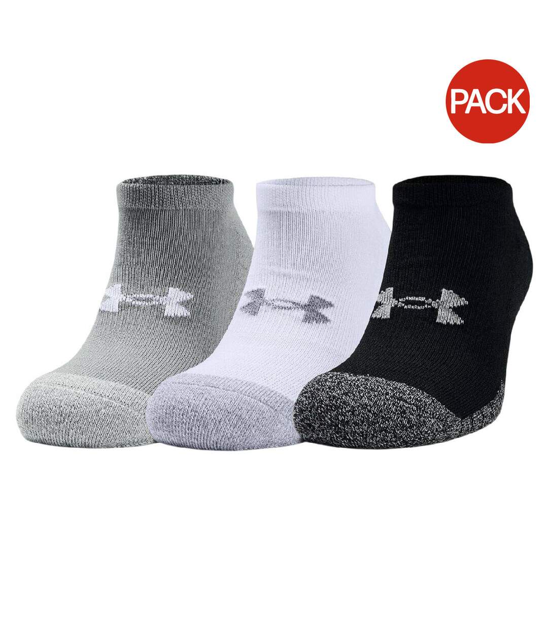 Pack Of 3  Unisex Adult Performance No-show Socks  Black Grey White Under Armour-1