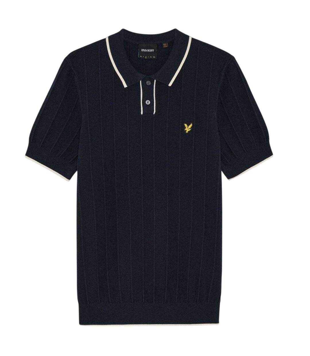 Mens Pique Knitted Polo Shirt Dark Navy Lyle & Scott-2
