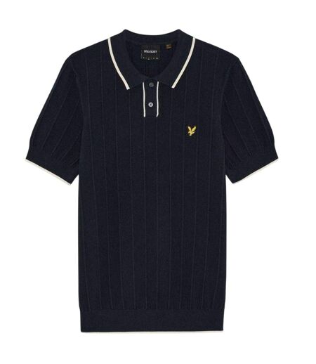 Mens Pique Knitted Polo Shirt Dark Navy Lyle & Scott