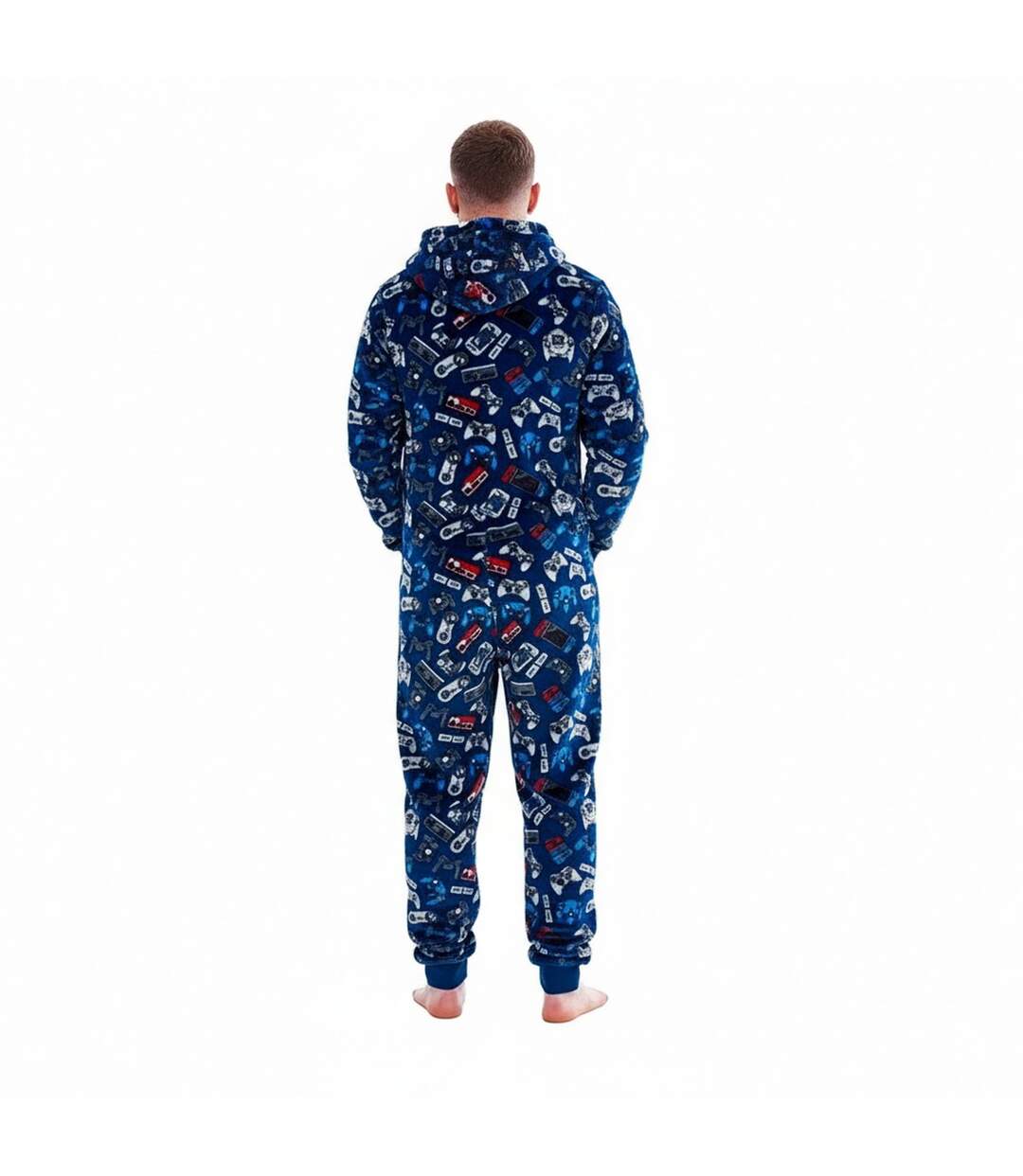 Mens Game Over Game Controller Fleece Jumpsuit Multicoloured Floso-3