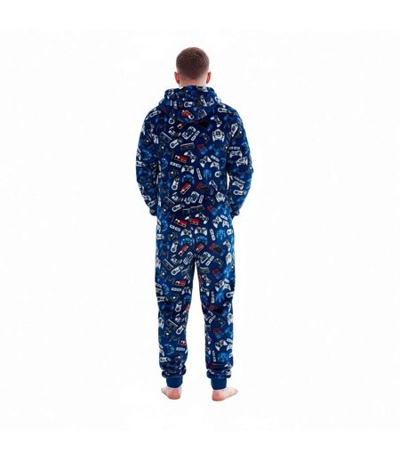 Mens Game Over Game Controller Fleece Jumpsuit Multicoloured Floso