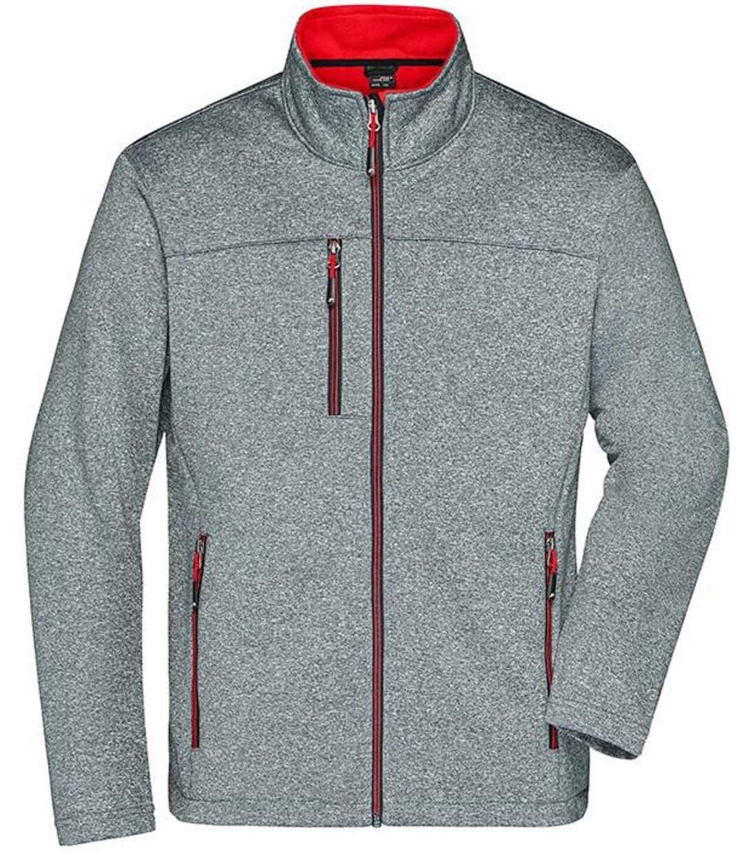 Veste softshell - Homme - JN1148 - gris chiné et rouge-2