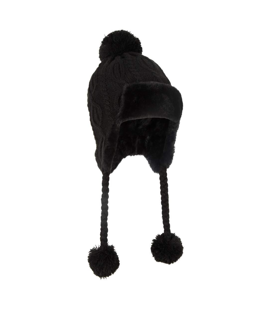 Womens/ladies sierra knitted thermal bomber hat black Mountain Warehouse