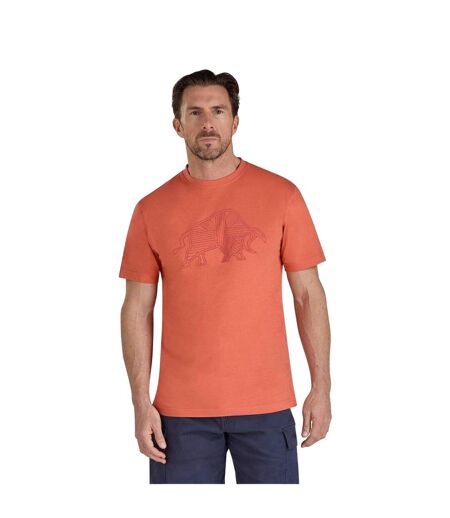 Mens Flock Union Jack Bull T-shirt Orange Raging Bull