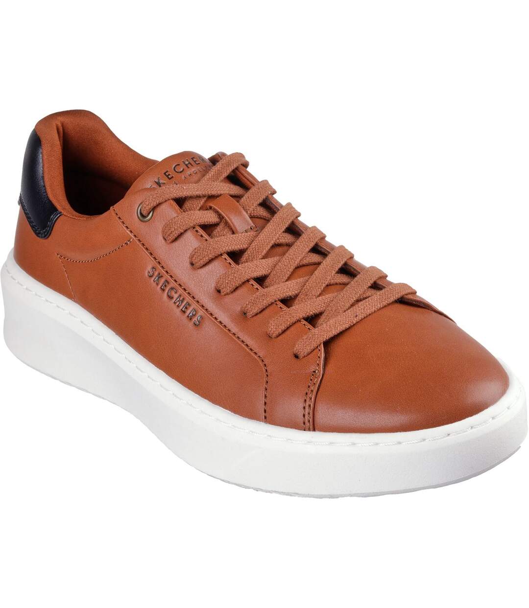 Mens Court Break Suit Trainers Cognac Skechers-1