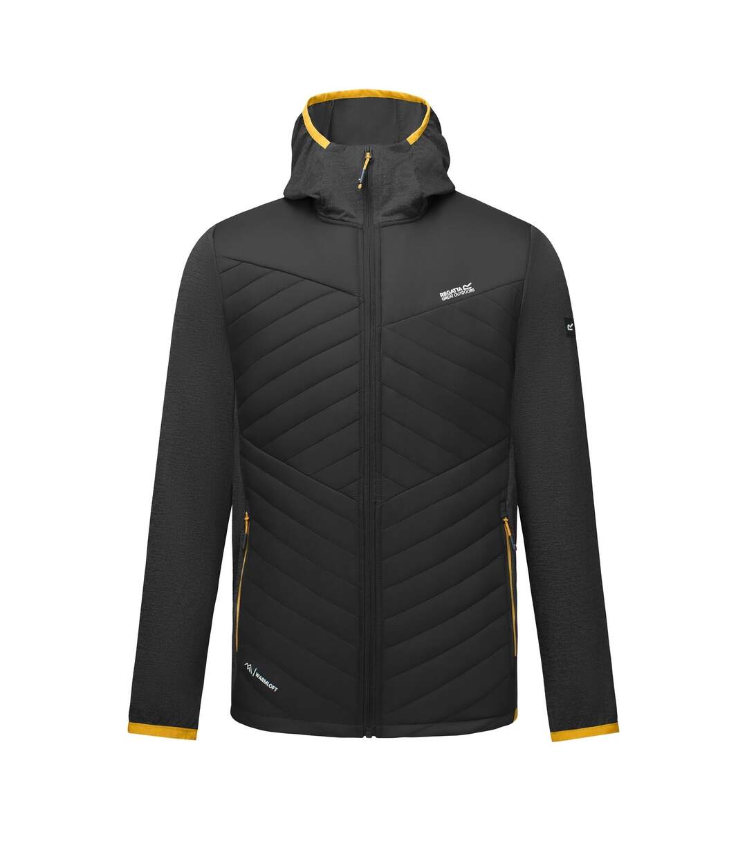 Veste Hybride Chinée À Capuche Andreson Homme Noir Jaune Sombre Regatta-2