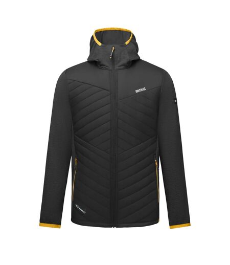 Veste Hybride Chinée À Capuche Andreson Homme Noir Jaune Sombre Regatta
