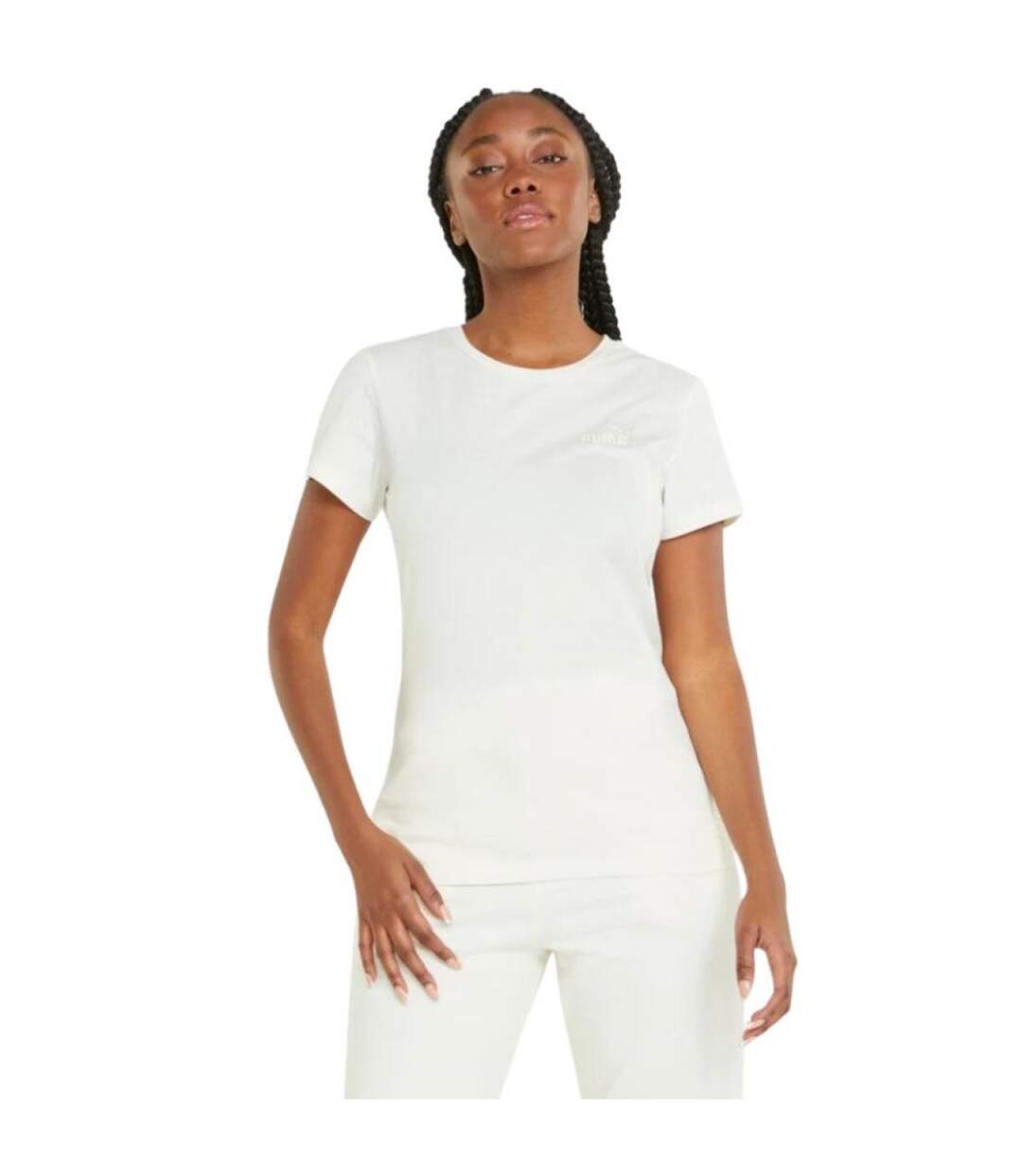 T-shirt Motif/style Brodé Essential Femme Beige Puma-1