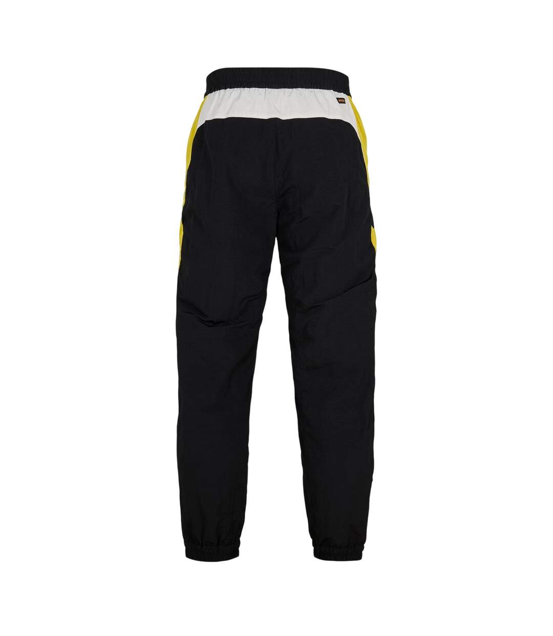 Mens Srack Straight Trousers Black Yellow Boss-3