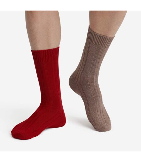 Lot de 2 paires de Chaussettes Mi-Hautes Bambou