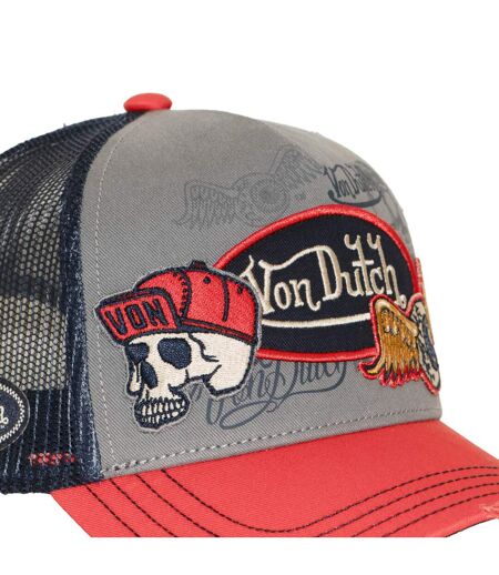 Casquette trucker filet effet usé avec patch et print Patches18 Vondutch