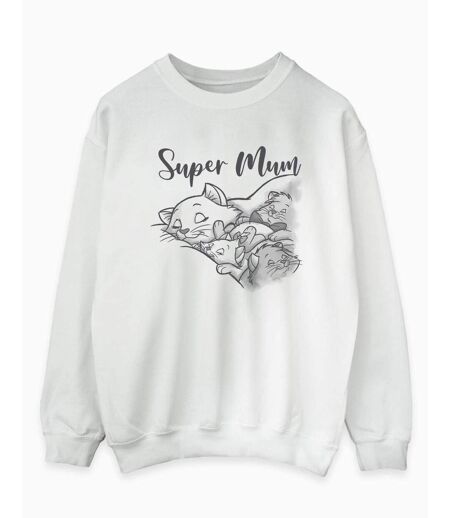 Disney - Sweat CLASSICS MARIE SUPER MUM - Femme (Blanc) - UTBI14279