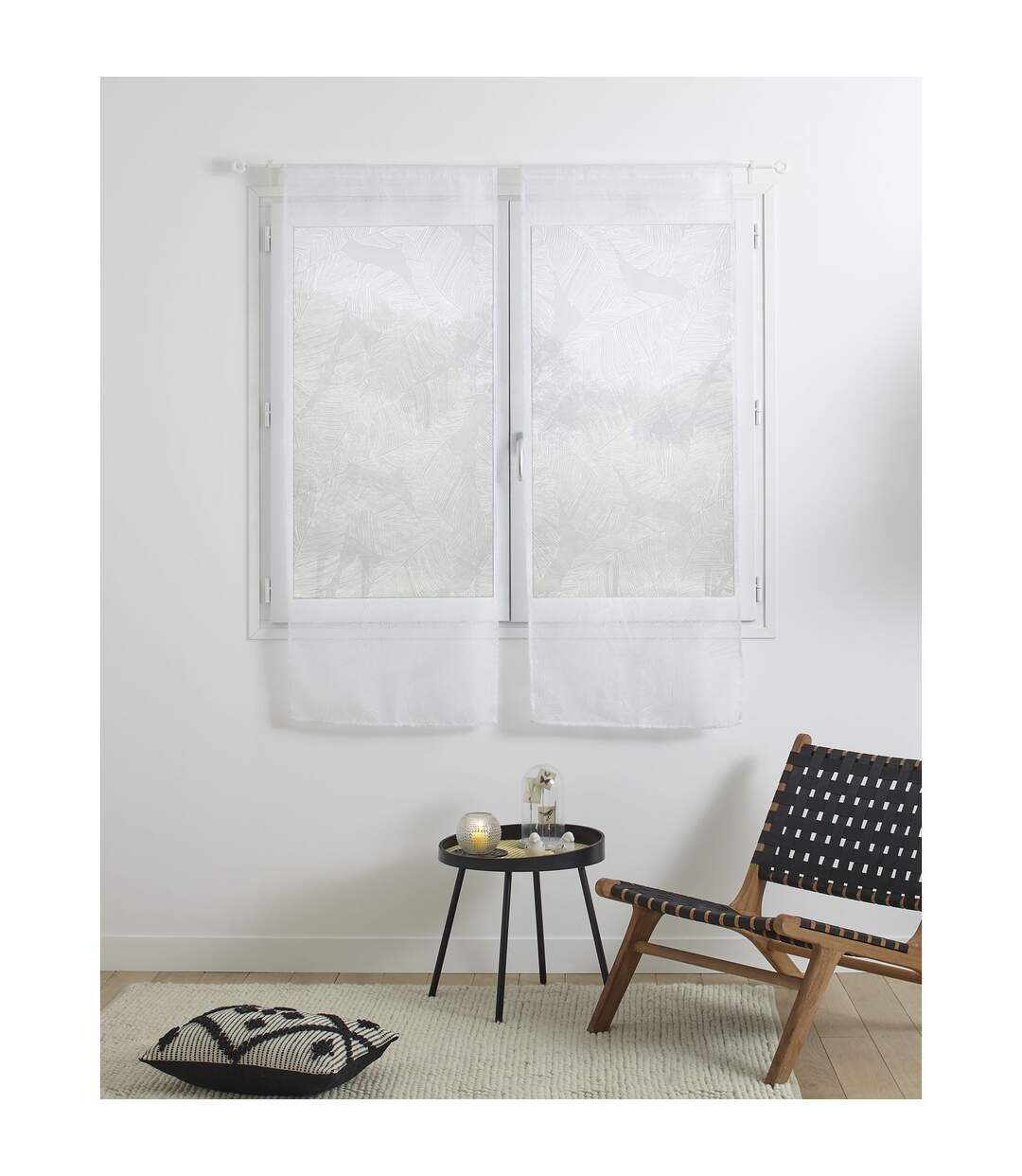 2 Voilages Indi - Longueur 160 cm x Largeur 60 cm - Blanc-3