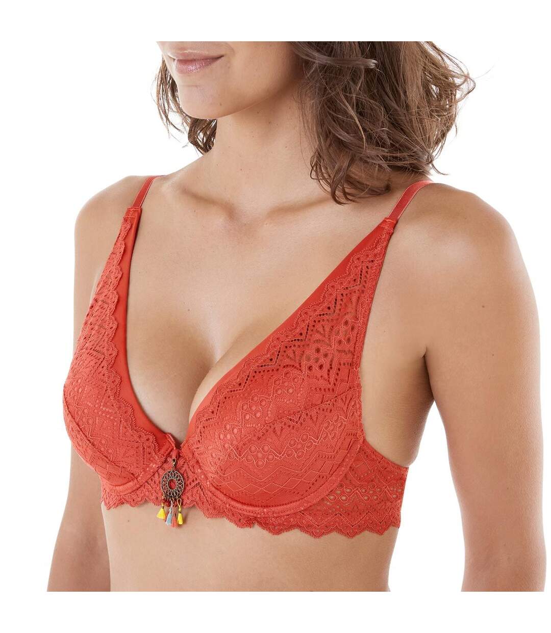 Soutien-gorge ampliforme coque moulée orange Aloha-2