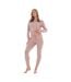 Ensemble De Pyjama Long Motif/style Côtelé Femme Taupe Keanu-1
