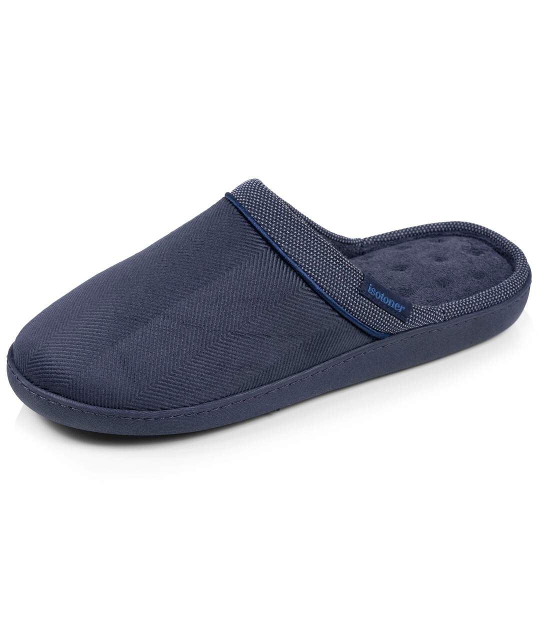 Isotoner Chaussons Mules homme velours ultra doux, semelle ergonomique soutien plantaire, mousse à mémoire forme-1
