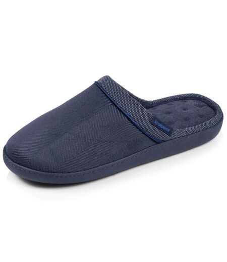 Isotoner Chaussons Mules homme velours ultra doux, semelle ergonomique soutien plantaire, mousse à mémoire forme