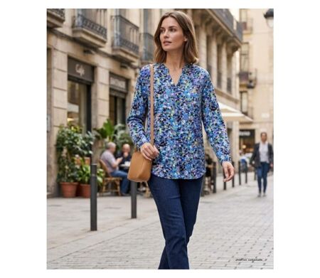Chemisier Fluide MAYFLOWER CHF3062 à Motifs Imprimés pour un Look Élégant et Coloré