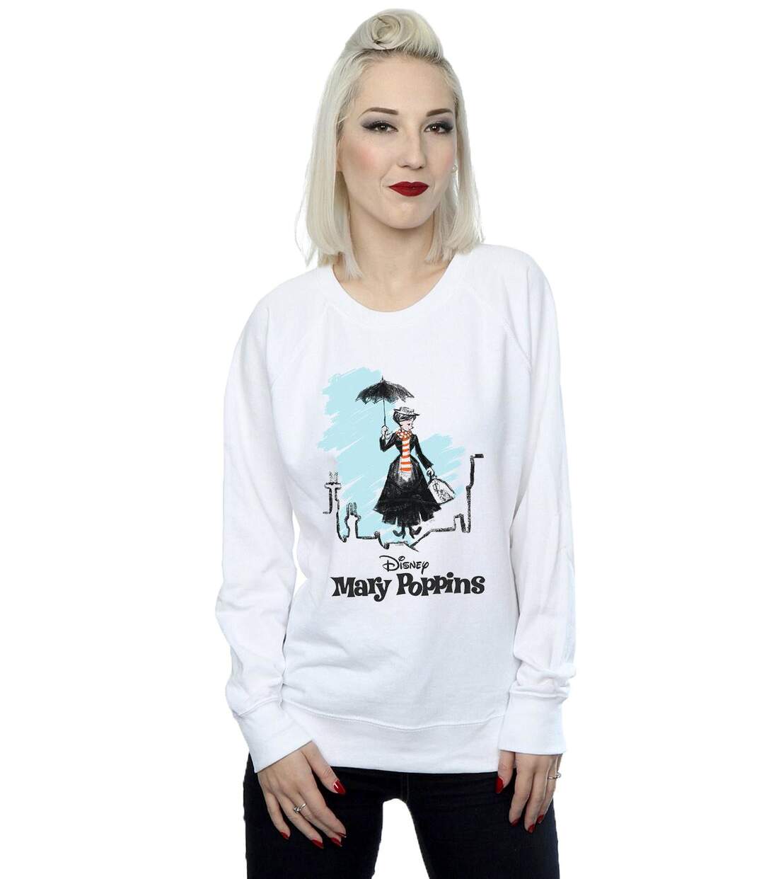 Disney - Sweat MARY POPPINS ROOFTOP LANDING COLOUR - Femme (Blanc) - UTBI12776-2