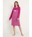 Chemise de nuit courte coton interlock uni rayé-1