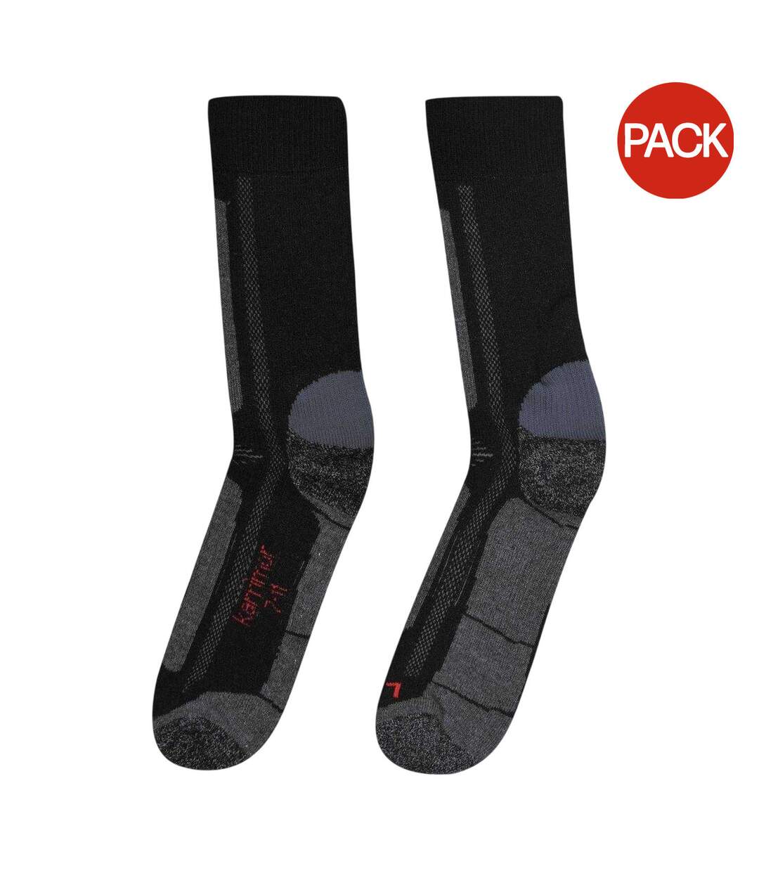 Lot De 2  Chaussettes Trekking Homme Noir Karrimor-1