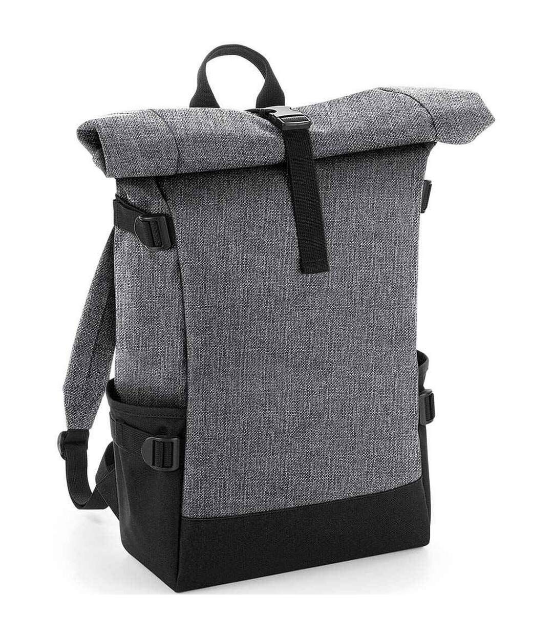 Sac à dos taille unique gris chiné / noir Bagbase-1