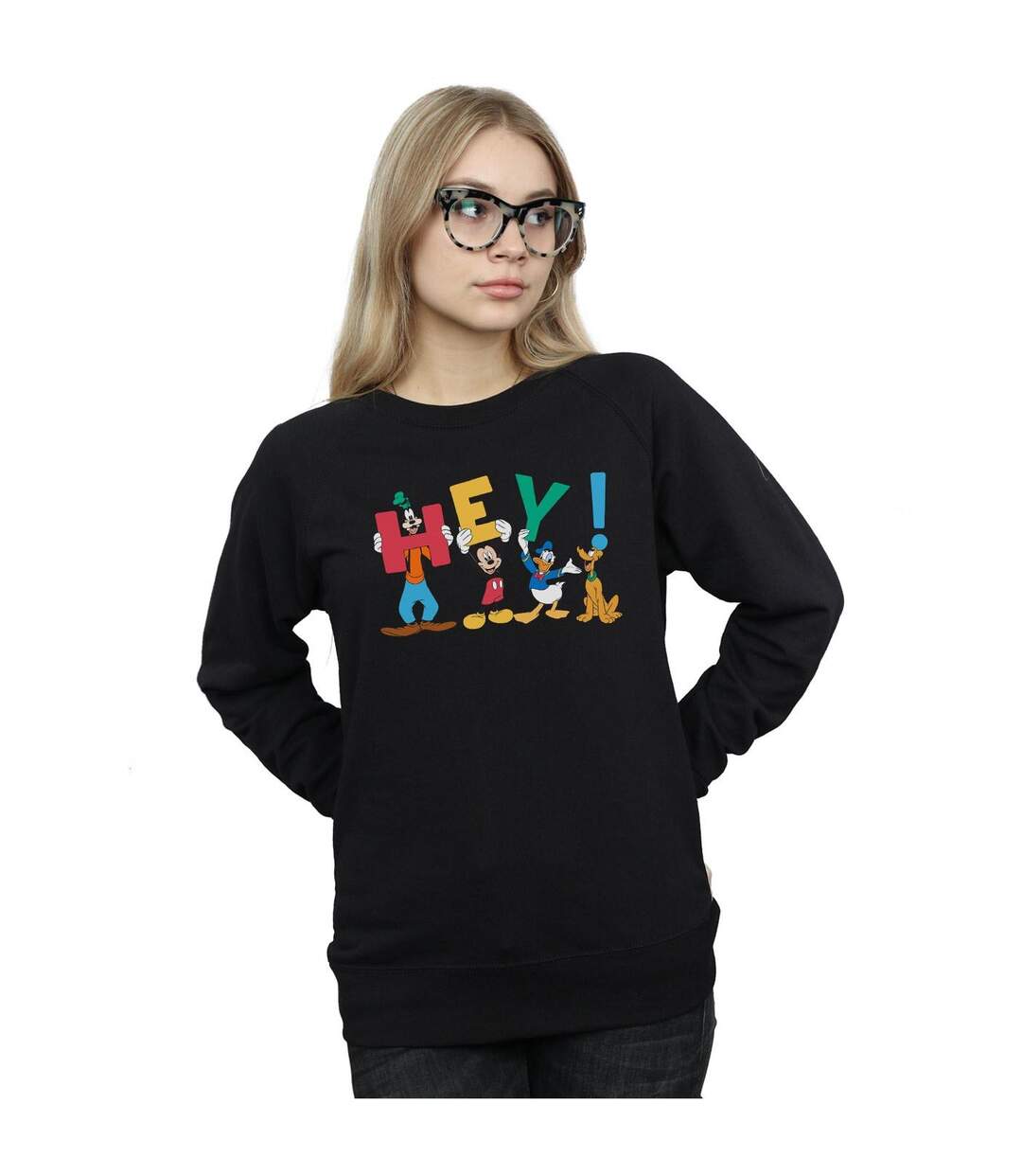 Disney Sweatshirt Mickey Mouse Friends Hey Femme/Ladies (Noir) - UTBI27522-2