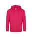 Awdis Plain Mens Hooded Sweatshirt / Hoodie / Zoodie (Hot Pink)