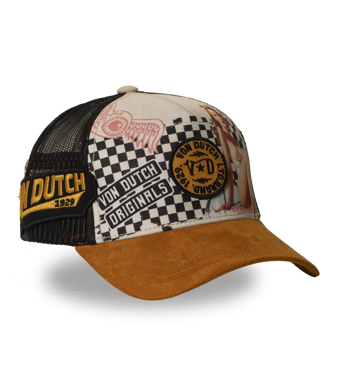 Casquette trucker imprimée en sublimation avec filet et écusson Subli Vondutch-4