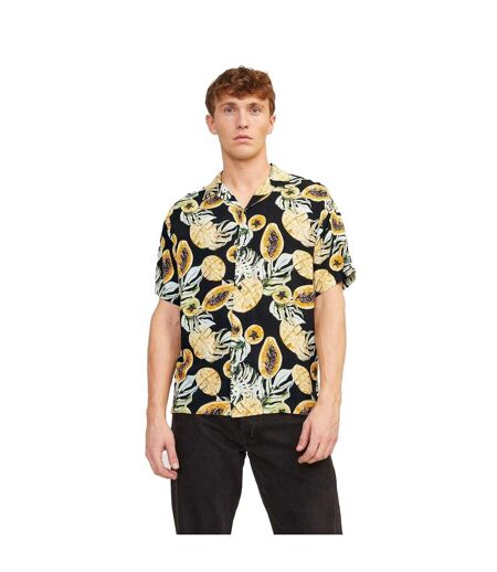 Mens Tampa Papaya Regular Short-sleeved Shirt Black Jack And Jones