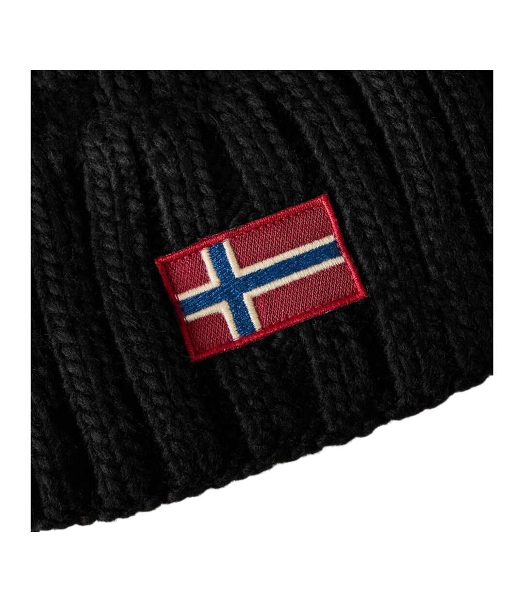 Womens/ladies Semiury Flag Bobble Hat Black Napapijri-3