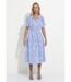 Robe longue smocks coton rayures et jacquard-1
