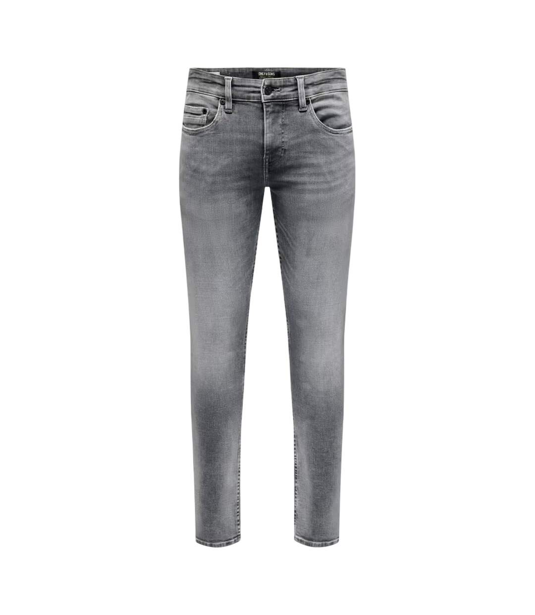 Jean Motif/style Logo Homme Gris Moyen Only-2