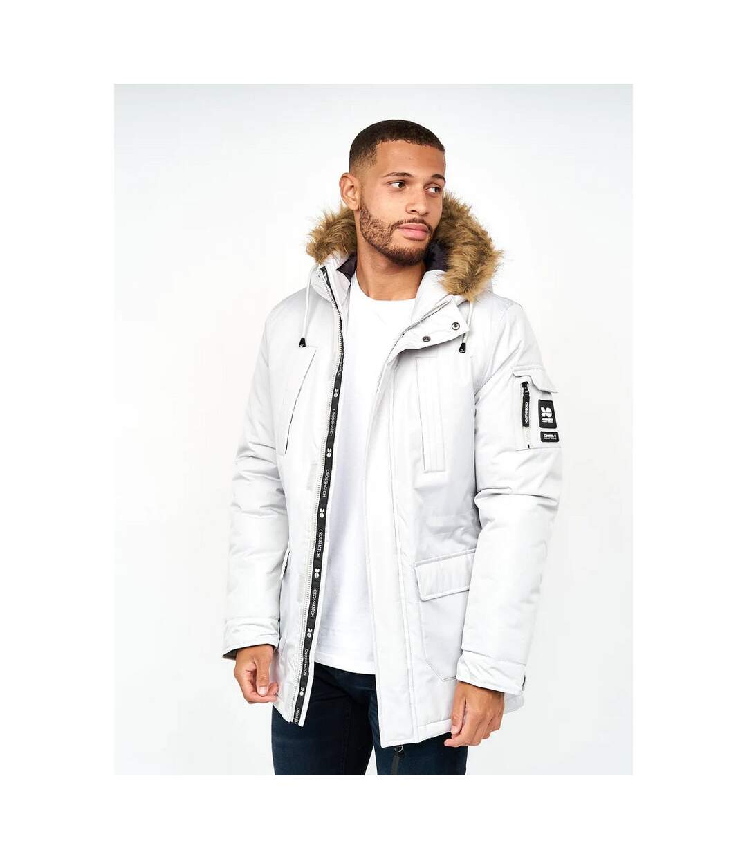 Parka Parkmoore Homme Gris Clair Crosshatch-4