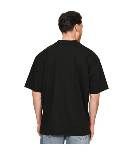 Unisex adult combed ringspun cotton extended neckline tall oversized t-shirt black Casual Classics
