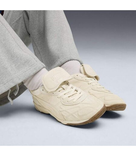 Mens King Suede Round Toe Shoes Alpine White Puma