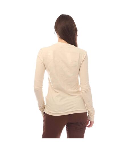 T-shirt Manches Longues Diagonal Femme Beige Off White