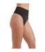 Womens/ladies Seamless High Waist Thong Black Wolford-4