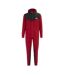 Mens Two Tone Cotton Blend Workout Tracksuit Dark Red Grey Lonsdale-1