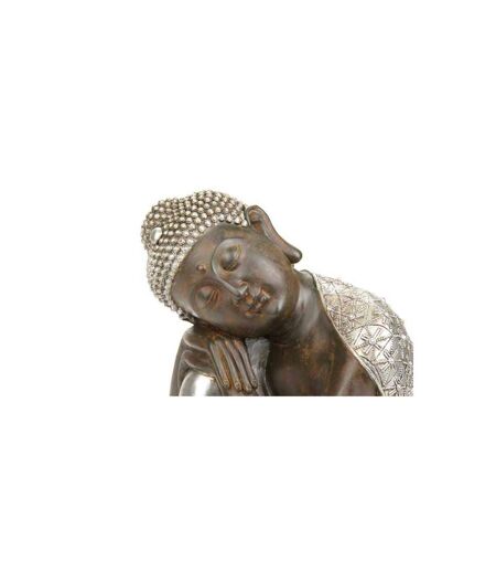 Statue Déco Bouddha 35cm Naturel & Argent