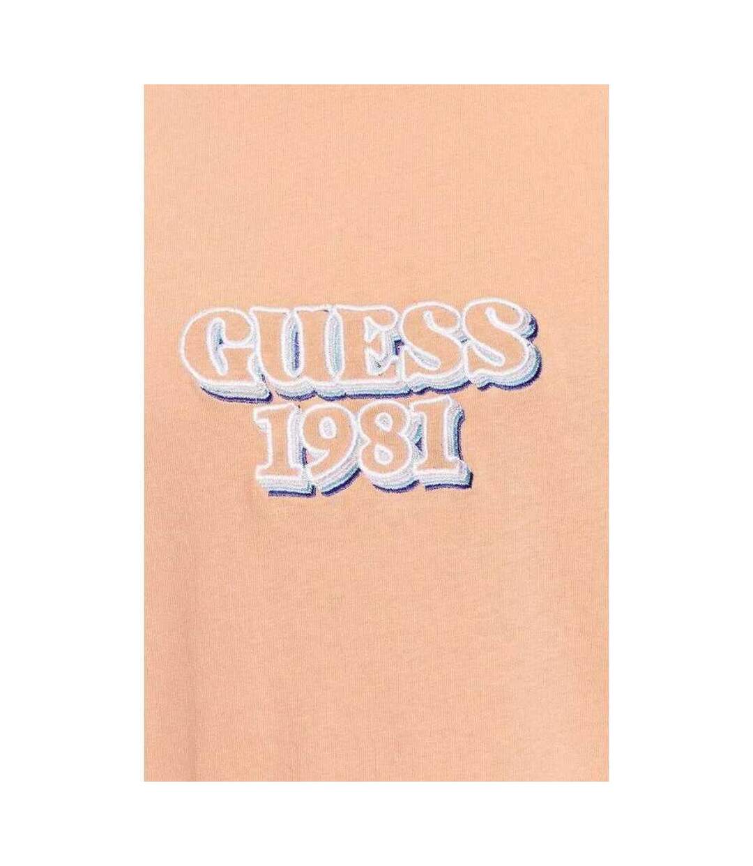 T-shirt Motif/style Logo Homme Orange Guess-3