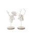 Tête de Cerf sur Socle Imitation Fourrure 52cm Écru-4