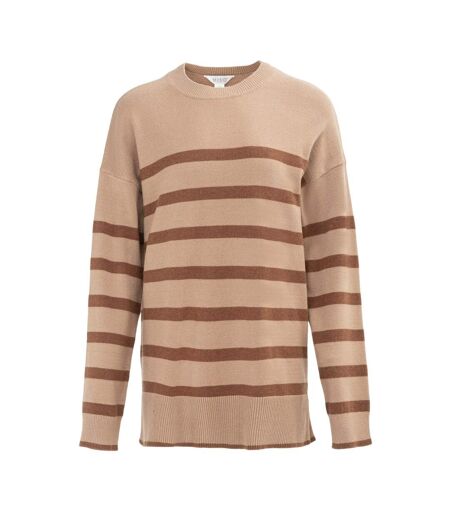Pull Motif/style À Rayures Femme Crème Miso