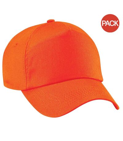 Lot de 2  casquettes de baseball adulte orange Beechfield