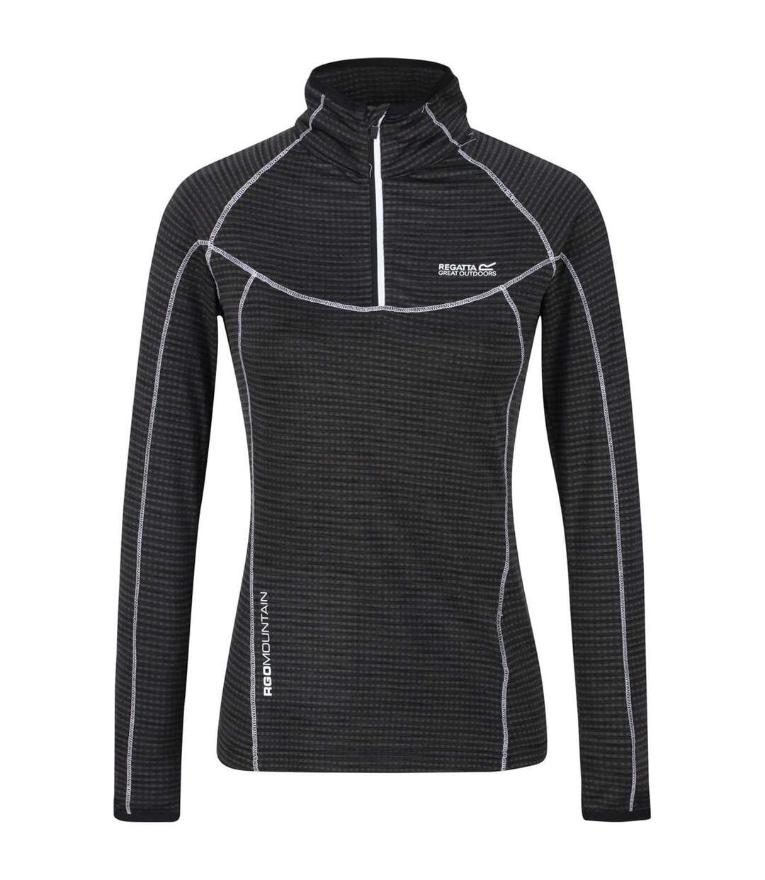 Sweat Cintré À Manches Longues Raglan Et Col Montant Zippé Yonder Femme Noir Regatta-1